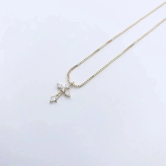 JCD Jewelry - Gold Cross Necklace for woman | Dainty Cross Necklace | CZ Pendant Cross…